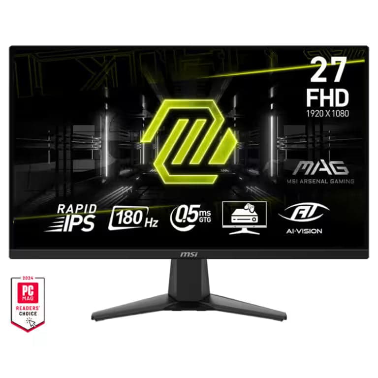 شاشة الألعاب MSI MAG 275F مقاس 27 بوصة - 180 هرتز، IPS سريع، FHD، 0.5 مللي ثانية، AMD FreeSync، HDR | بدون إطار
