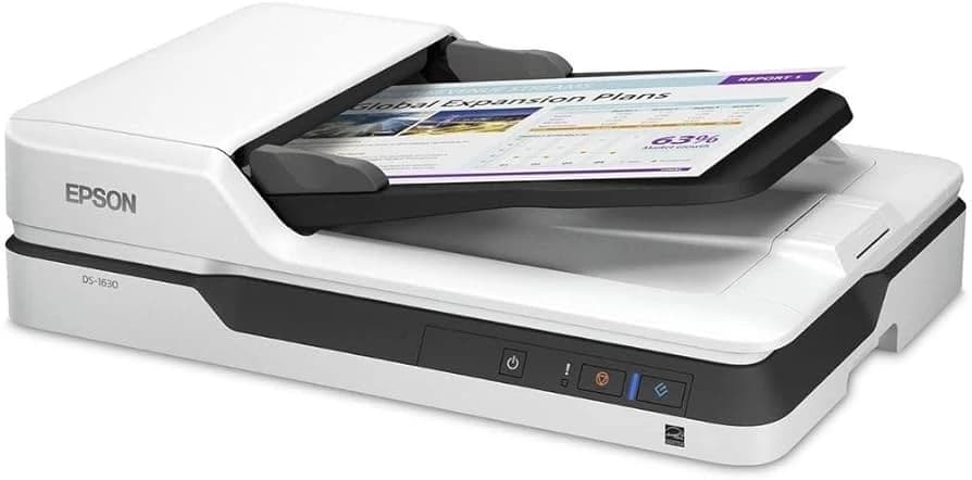 إبسون DS-1630 ماسح ضوئي مسطّح للألوان مع وحدة تغذية تلقائية للمستندات