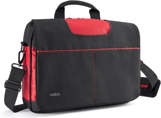 حقيبة كمبيوتر محمول Belkin Messenger - باللونين الأسود والأحمر