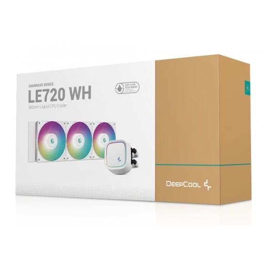 DEEPCOOL LE720 WH 250W TDP AIO 360MM ARGB PWM FAN COPPER COOLER ALUMINIUM RADIATOR ANTI-LEAK TECH CPU LIQUID COOLER - WH