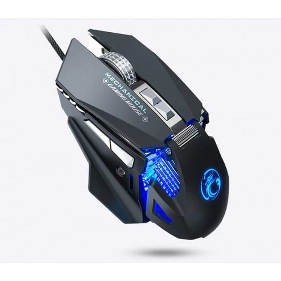 ماوس الألعاب الميكانيكي IMICE T96 USB السلكي RGB بدقة تصل إلى 7200 نقطة في البوصة للكمبيوتر الشخصي - أسود