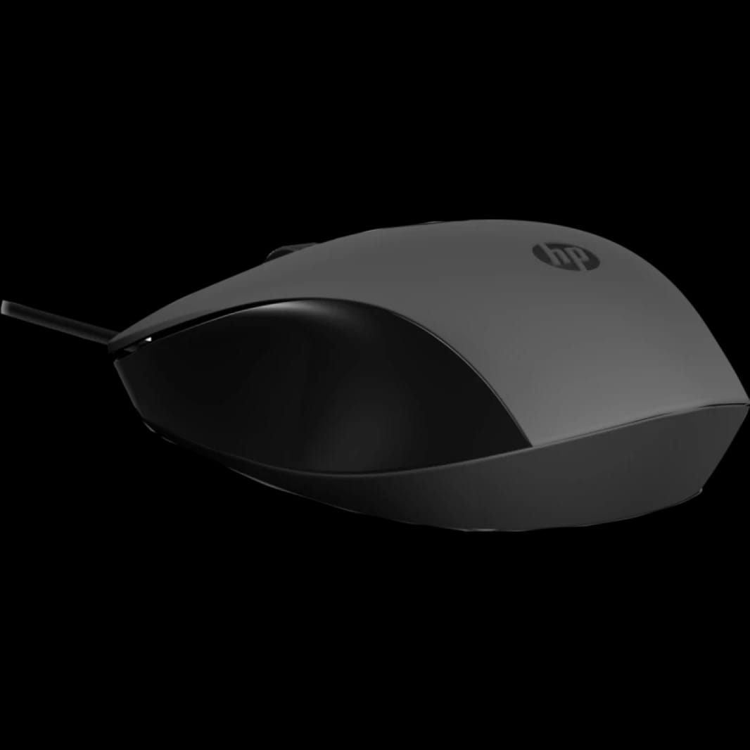 HP 150 Wired Mouse- Elegant Ergonomic Design, 1600 DPI Optical Tracking, USB Plug & Play / 3 Years Warranty (240J6AA), Black
