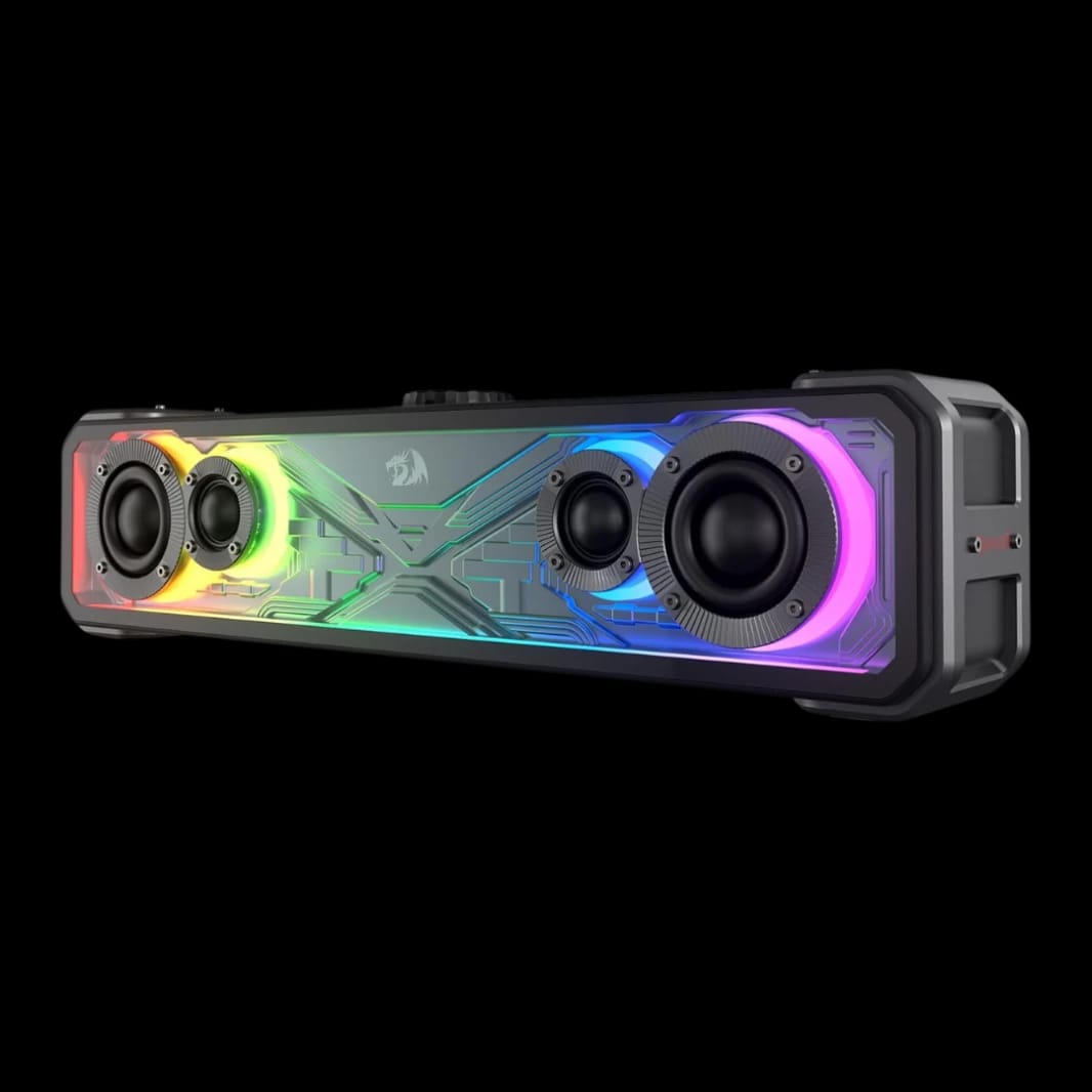 Redragon GS817 RGB Soundbar Soundbar ، 2.0 مكبرات صوت استريو للقناة لسطح المكتب W/ضخمة 30 واط كحد أقصى ، وحكم اللمس ، وبلوتوث 5.3 و 3.5 مم مدخلات AUX ، أسود