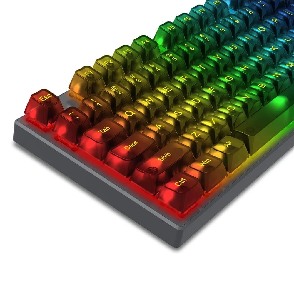 Redragon A138 الشفافة السوداء Keycaps 117 مفاتيح