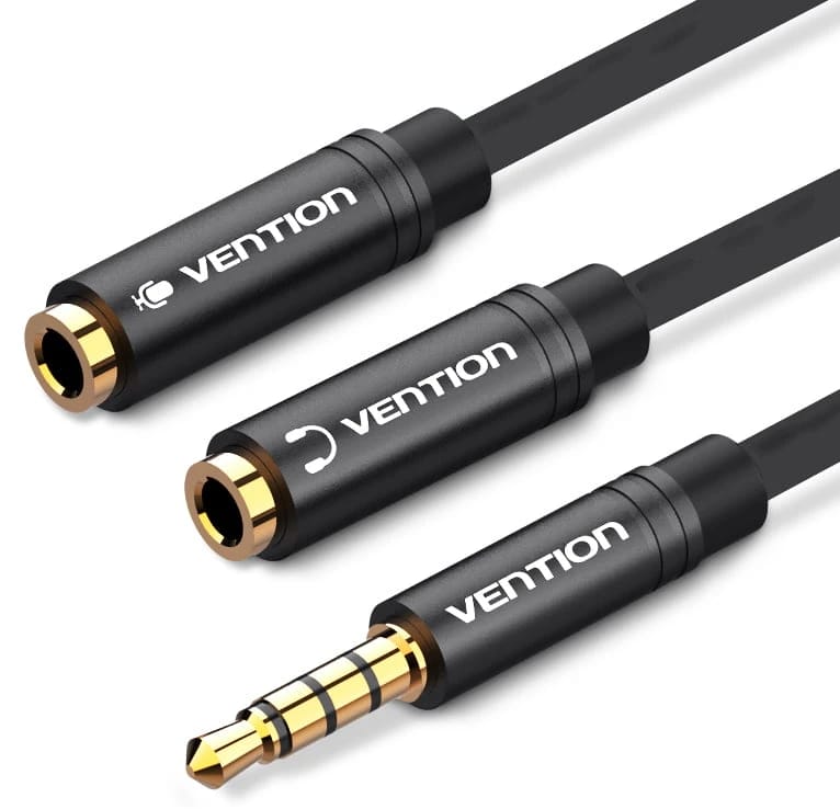 Vention Audio Splitter Aux Cable (2-Jack {MIC & Audio} to 1-jack) [BBMBY]