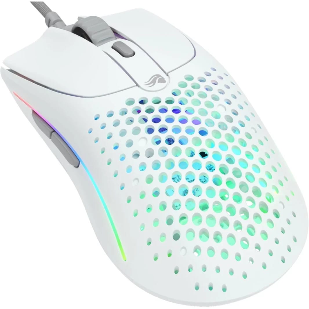 طراز رائع O 2 Wired 59g FPS FPS 26،000 DPI MOTION SYNC 80M انقر فوق مفاتيح مقدرة 6 أزرار قابلة للبرمجة RGB - أبيض غير لامع