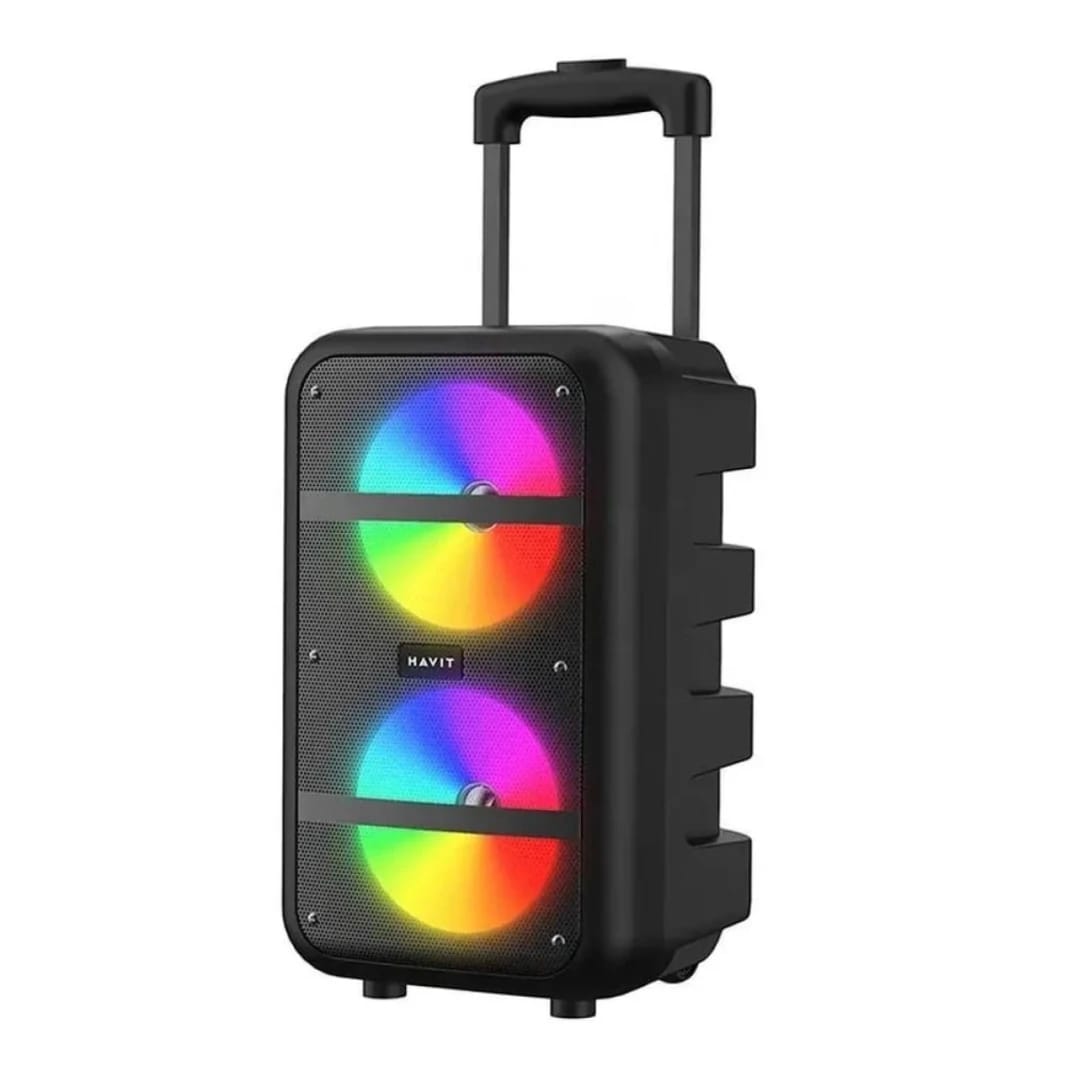 Havit SQ116BT Portable Bluetooth Black Trolley Speaker مع الميكروفون