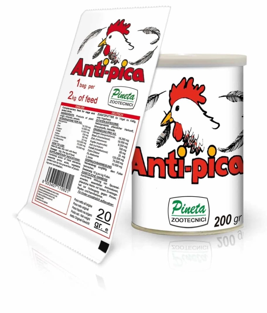 ANTIPICA في حالة نتف الريش، أكل الريش ، طرح الريش.