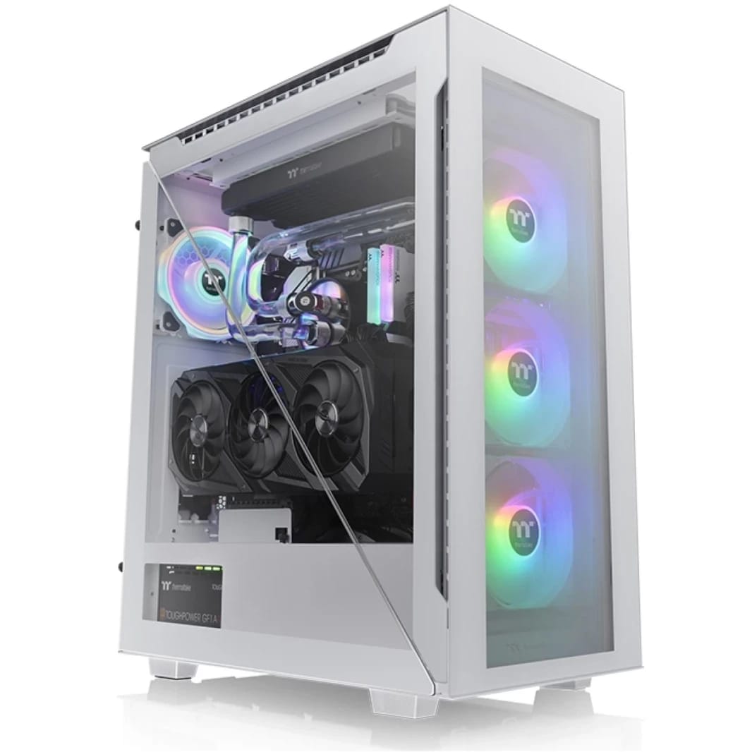 Thermaltake Divider 500 w/ 3x120mm ARGB Front + 1x 120mm Rear Fans + 2 Symmetrical Triangular Panels - White