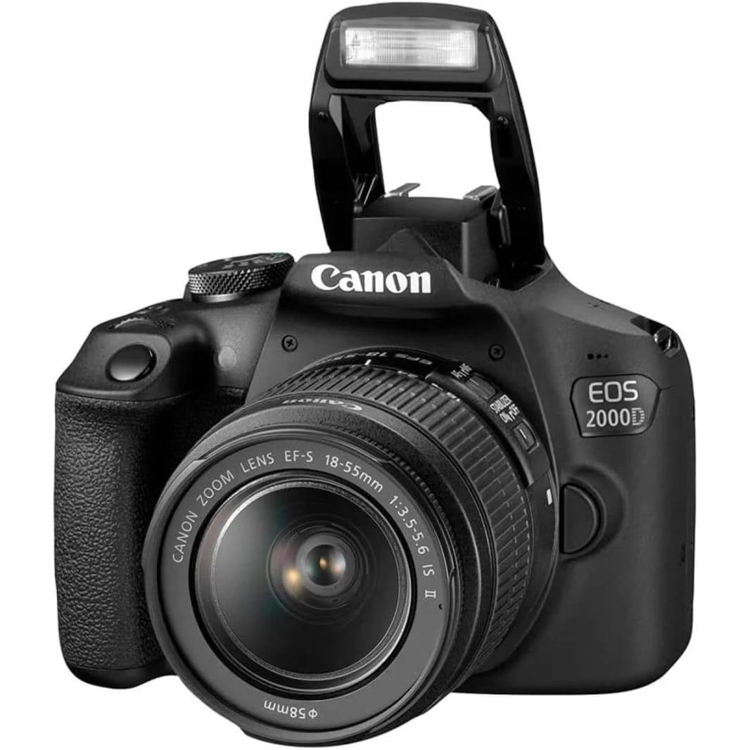 Canon EOS 2000D 24.2 MP DSLR Camera With EF-S 18-55 mm f/3.5-5.6 is II Lens - Black