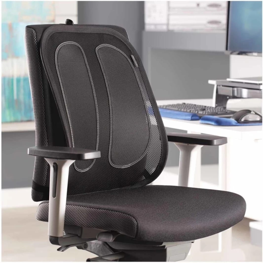 Fellowes Office Suites™ Mesh Back Suppor Mesh Fabric Tri-tensioning - Black