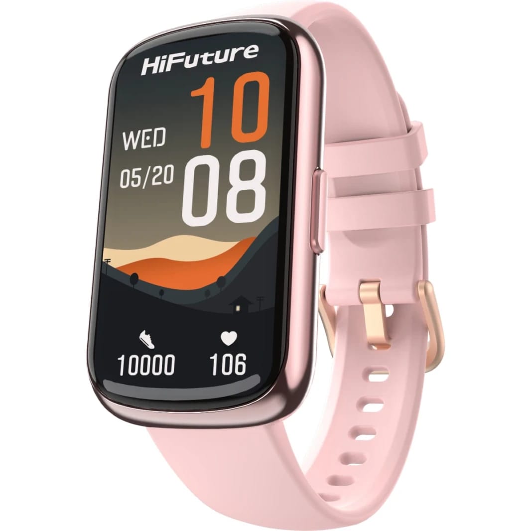 HiFuture EV02 Bluetooth Smart Calling Watch, 1.47 Inch IPS Display, 7 Days Daily Use, 100+ Sport Mode, Heart Rate Monitoring, IP68 Waterproof Smart Watch - Pink