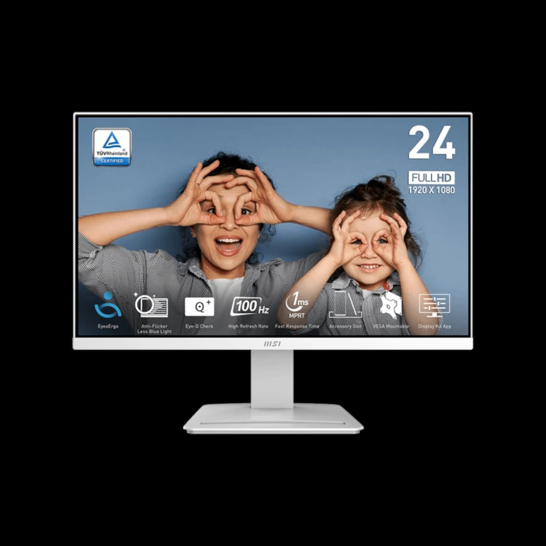 شاشة ام اس اي PRO MP2412، مقاس 24 بوصة، FHD، 100 هرتز، 1 مللي ثانية، بتقنية FreeSync - أبيض