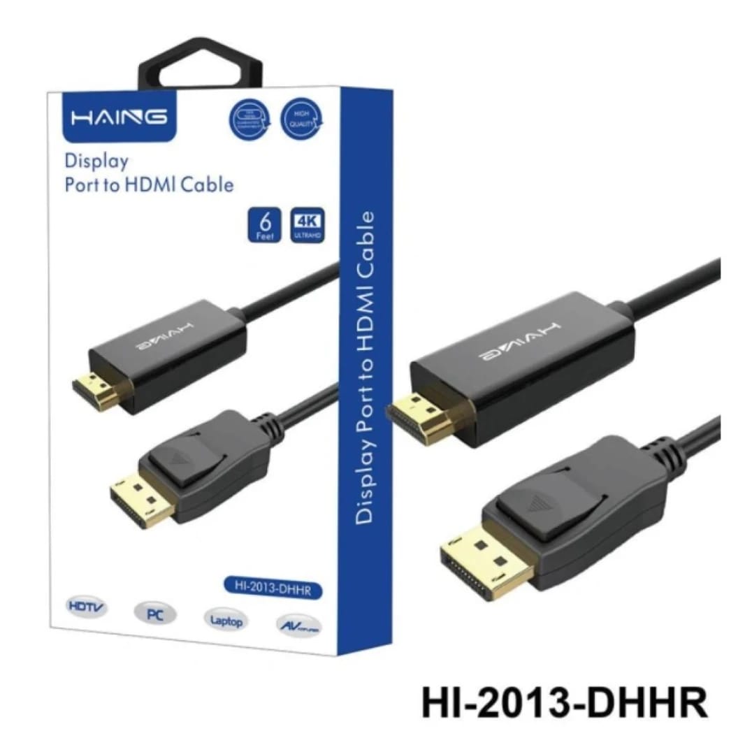 كابل HAING HI-2013-DHHR-5M 4K DisplayPort إلى HDMI بطول 3 متر