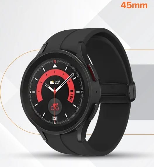 ساعة سامسونج الذكية Galaxy Watch بتصميم أنيق مقاس 45 ملم للرياضيين والمغامرين الباحثين عن أداء عالٍ وميزات متقدمة للأداء الرياضي والصحة