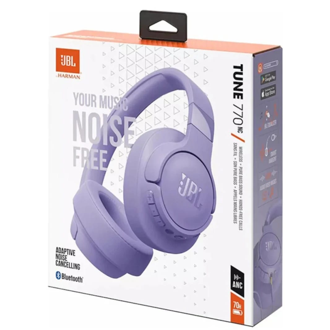 سماعات رأس JBL TUNE 770NC فوق الأذن بخاصية إلغاء الضوضاء التكيفية - أرجواني