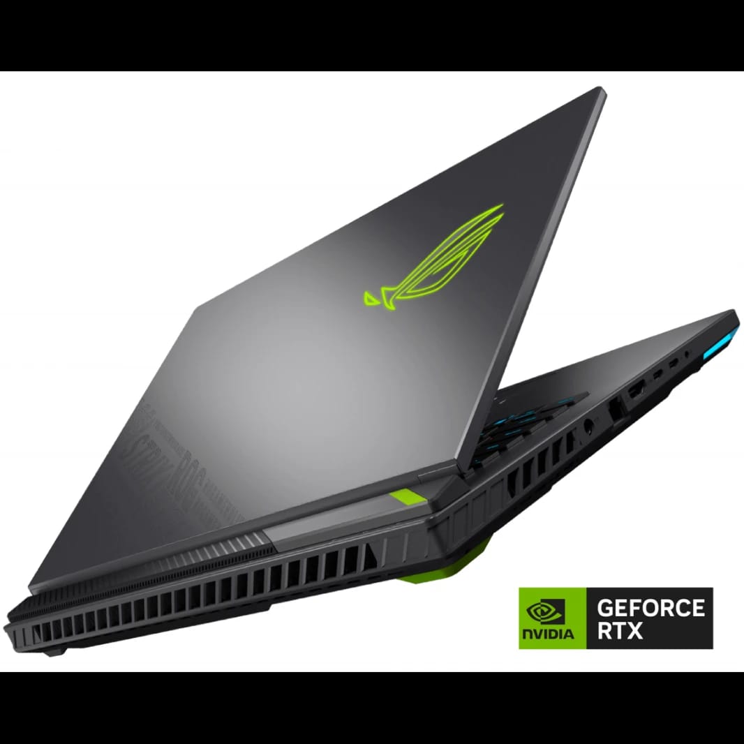 جهاز لابتوب 2025 ROG Strix G18 مزود بمعالج Intel® Core™ Ultra 9 275HX بسرعة 5.2 جيجاهرتز، وبطاقة رسوميات NVIDIA® GeForce RTX™ 5060 للألعاب بذاكرة 8 جيجابايت GDDR7، وشاشة 18 بوصة FHD+ 144 هرتز 3 مللي ثانية، بتقنية IPS - باللون الأخضر الفاتح