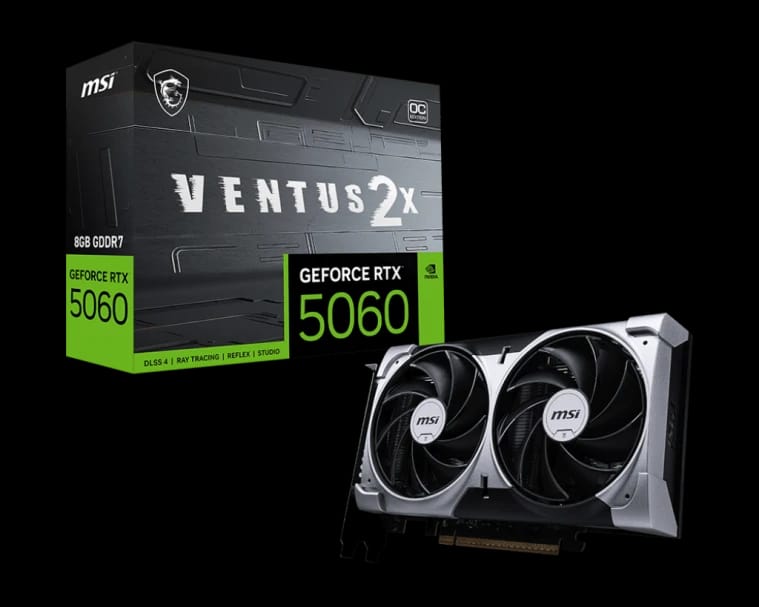بطاقة رسوميات MSI GeForce RTX 5060 8G VENTUS 2X OC - أسود