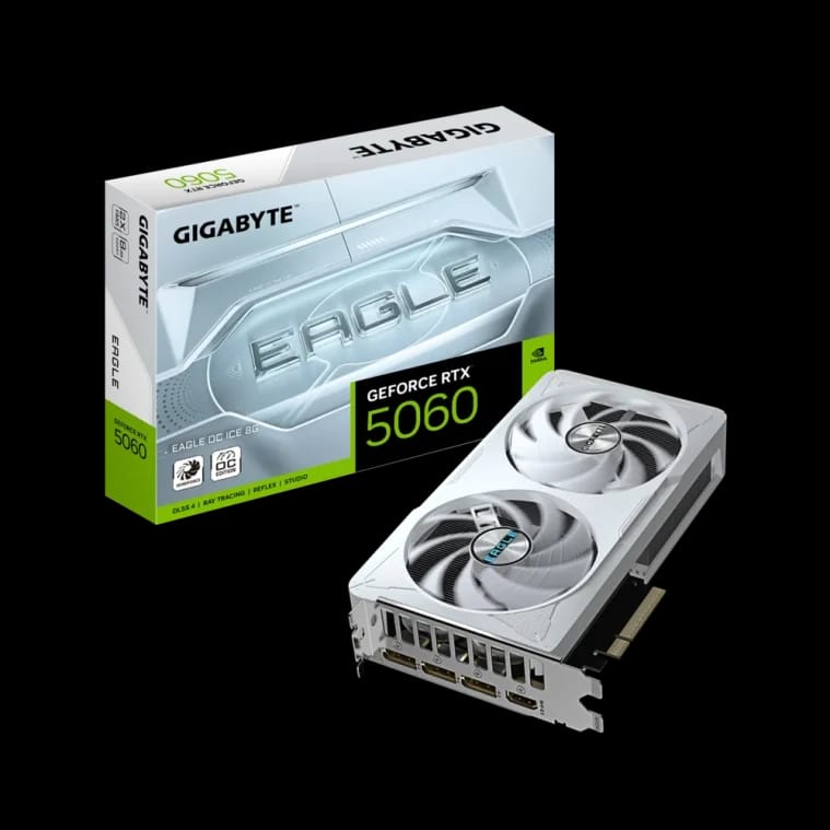 بطاقة الرسوميات GIGABYTE GeForce RTX 5060 EAGLE OC ICE 8GB GDDR7