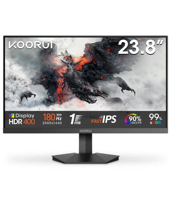 شاشة الألعاب KOORUI G2421V مقاس 24 بوصة بدقة 2K QHD وتردد 180 هرتز