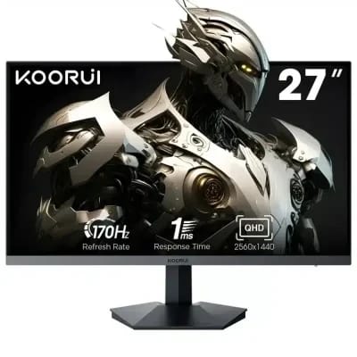 شاشة ألعاب KOORUI GN07 مقاس 27 بوصة بدقة QHD، تردد 170 هرتز، زمن استجابة 1 مللي ثانية، لوحة IPS بتقنية HDR