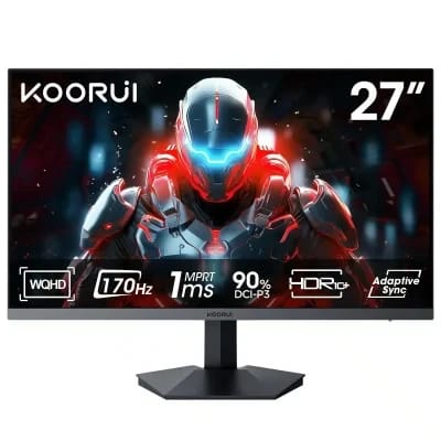 شاشة كمبيوتر KOORUI GN03 مقاس 27 بوصة بدقة QHD (2560 × 1440) ومعدل تحديث 170 هرتز