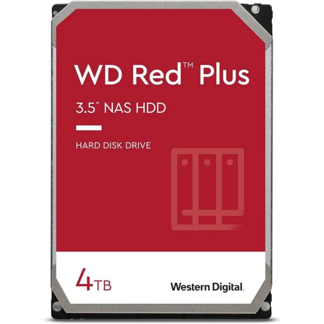 ويسترن ديجيتال 4 تيرابايت WD Red Plus NAS قرص صلب داخلي HDD - بسرعة 5400 دورة في الدقيقة وذاكرة تخزين مؤقت 256 ميجابايت