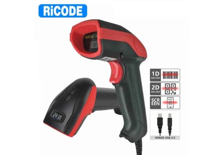 ماسح الباركود اليدوي السلكي Ricode TiCODE AK17 للرموز 1D/2D وQR مع مستشعر CMOS عالمي بدقة 640x480