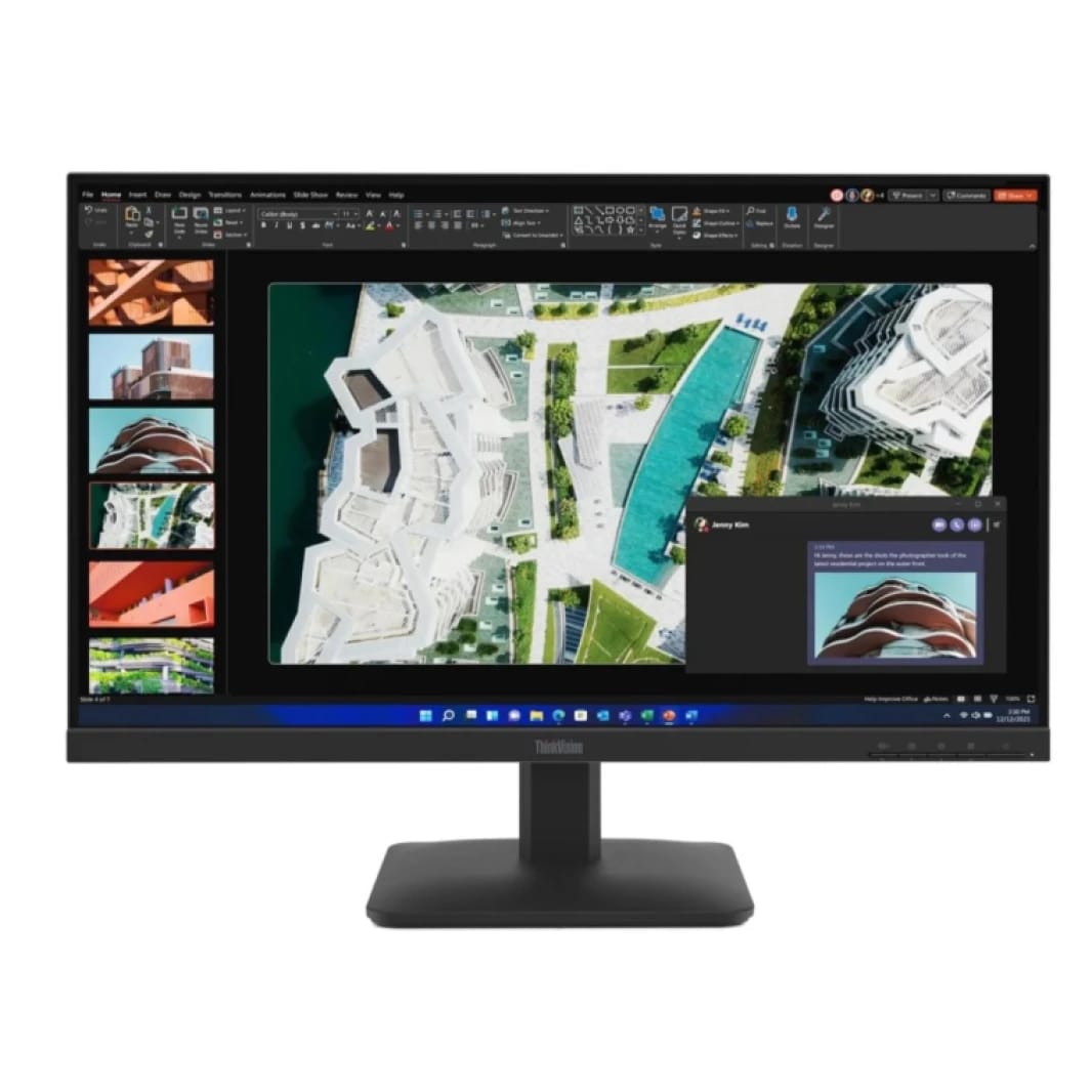 شاشة لينوفو ثينك فيجن S27-4e مقاس 27 بوصة، IPS، Full HD، 100 هرتز، 99% sRGB، بمنفذي VGA و HDMI، ضوء أزرق منخفض - أسود