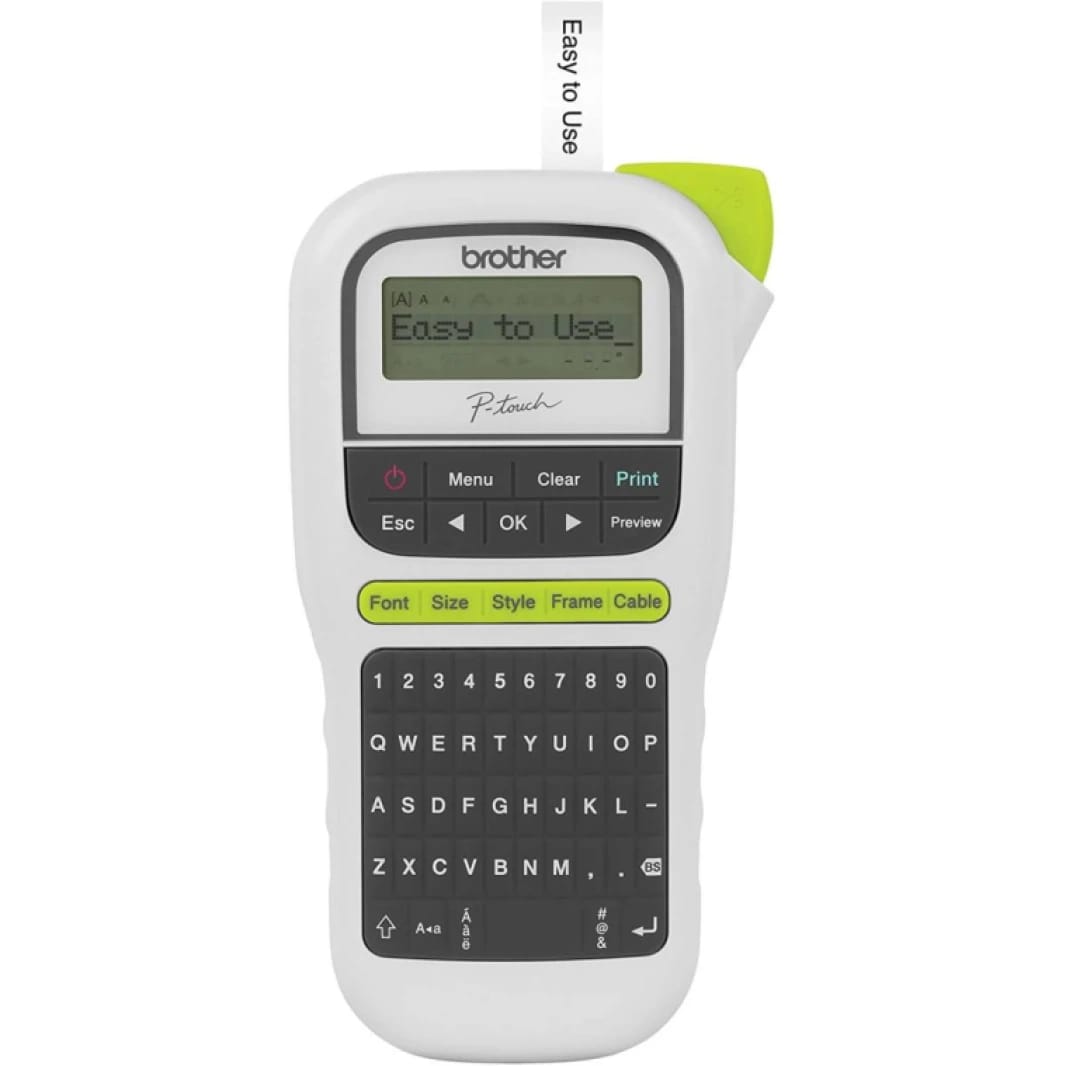 طابعة الملصقات براذر PT-H110 - صانعة ملصقات محمولة - أبيض