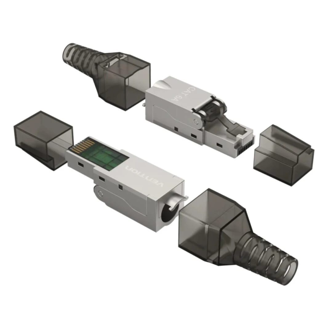 قابس معياري RJ45 Cat.6A FTP من Vention لا يتطلب أدوات مع غطاء حماية من البولي كربونات - رمادي