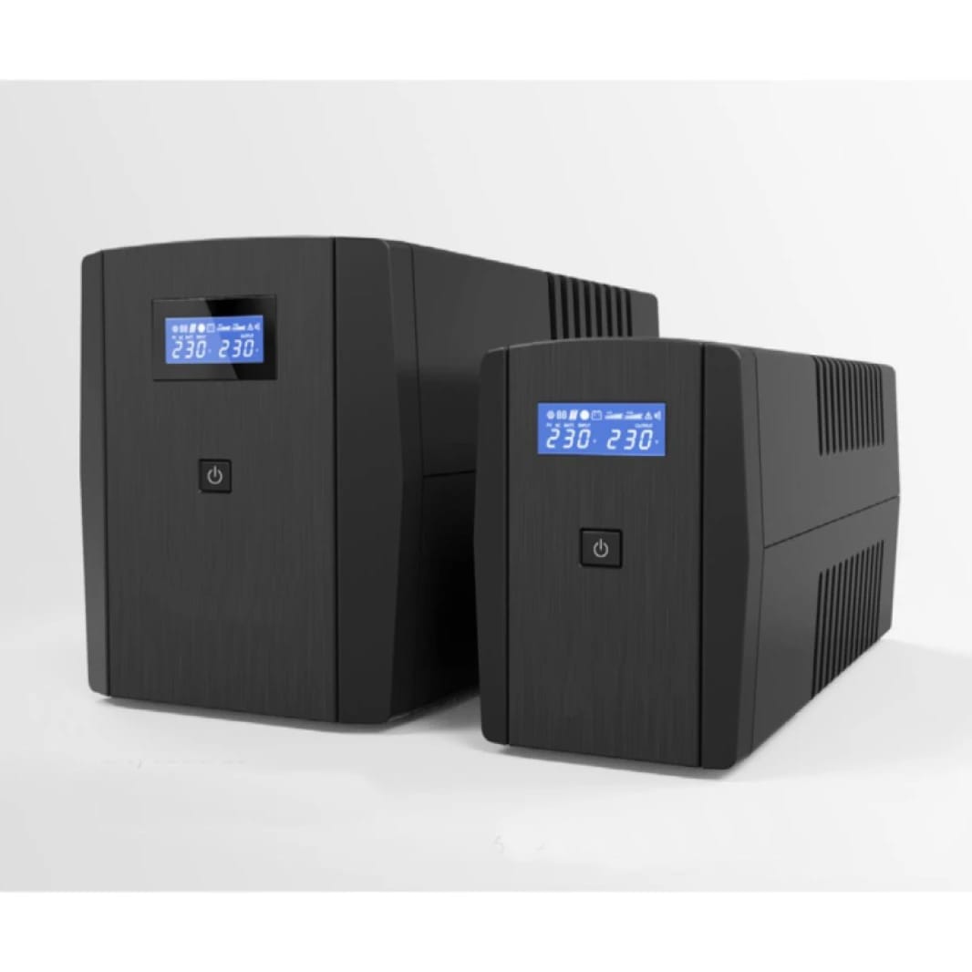 جهاز تزويد الطاقة غير المنقطعة (UPS) إيجل باور 1KVA بموجة جيبية نقية عالية الجودة مع منظم جهد تلقائي (AVR)، برنامج إيقاف التشغيل التلقائي، وشاشة LCD