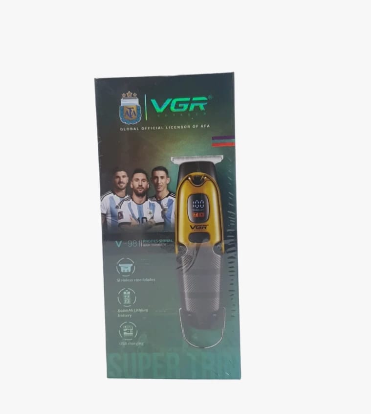 ماكينة تشذيب الشعر VGR V-981 الاحترافية، مصممة بعناية للحصول على أفضل أداء، مزودة ببطارية ليثيوم بقوة 600 مللي أمبير، مع شفرات فولاذية مقاومة للصدأ، تلبي احتياجات الرجال