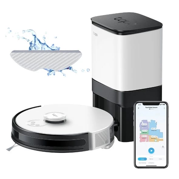 Tapo RV30 Plus | مكنسة وممسحة روبوتية للملاحة بتقنية LiDAR + قاعدة تفريغ ذاتي ذكية