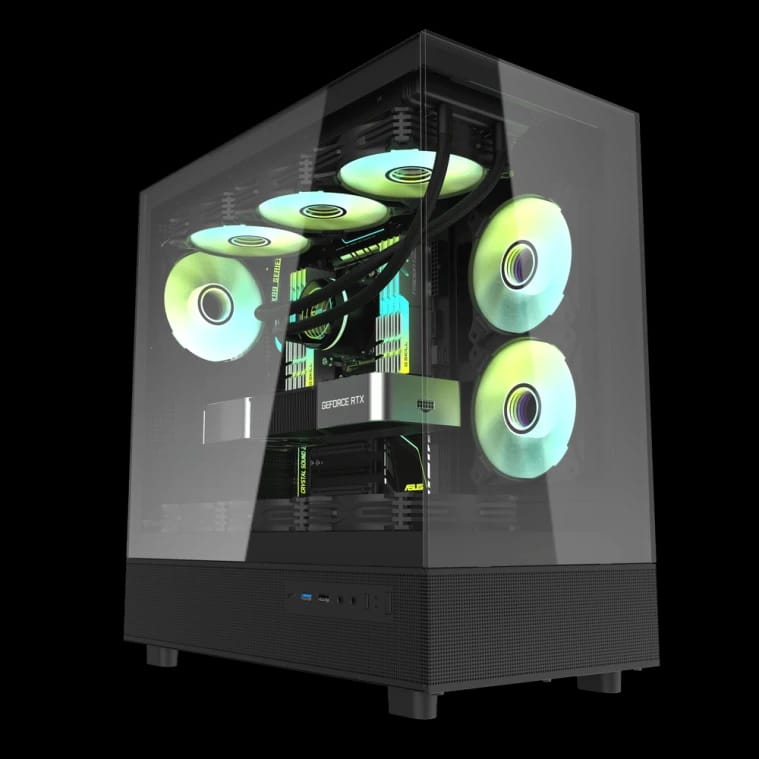 صندوق كمبيوتر Darkflash DPX90 ATX مع 3 مراوح - أسود