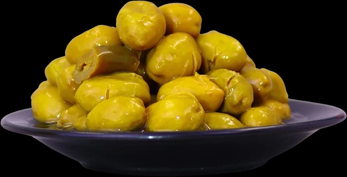 زيتون أخضر حبة صغيرة بزيت الزيتون