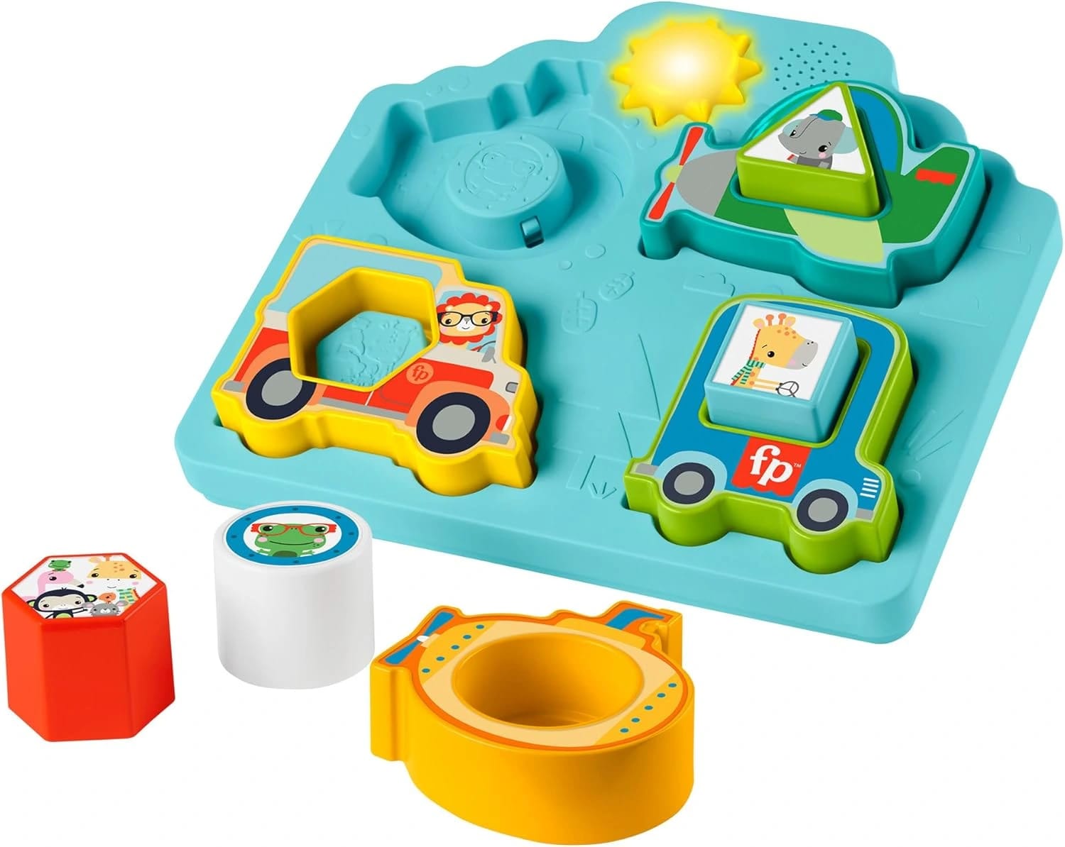 لعبة بازل فرز الأشكال والأصوات بشكل مركبات من فيشر-برايس، مع موسيقى وأضواء لتنمية المهارات الحركية الدقيقة، للأطفال بعمر 9 أشهر فأكثر، HRP31