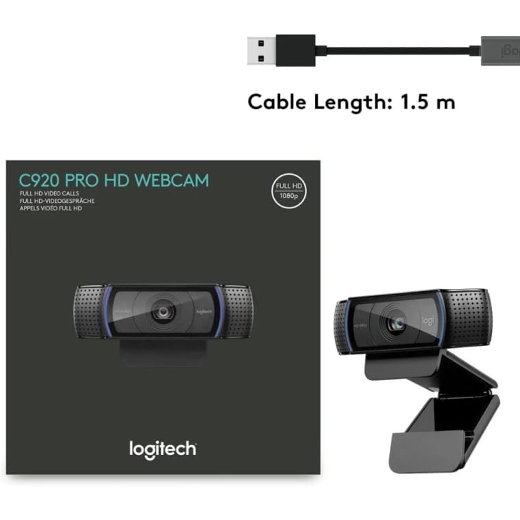 كاميرا ويب لوجيتك C920 برو عالية الدقة 1080p