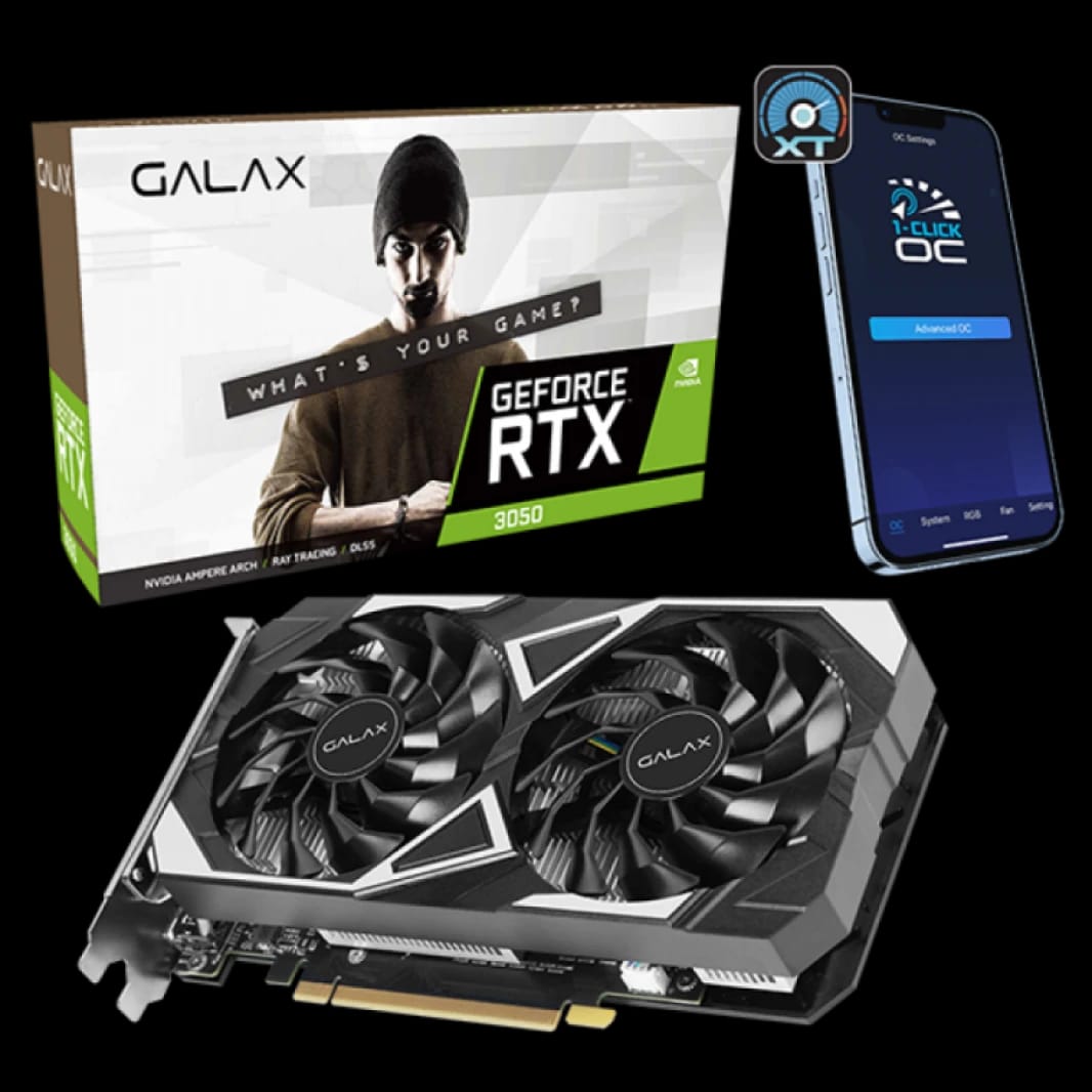بطاقة رسوميات GALAX GeForce RTX™ 3050 EX 6GB GDDR6 96-bit DP/HDMI/DVI