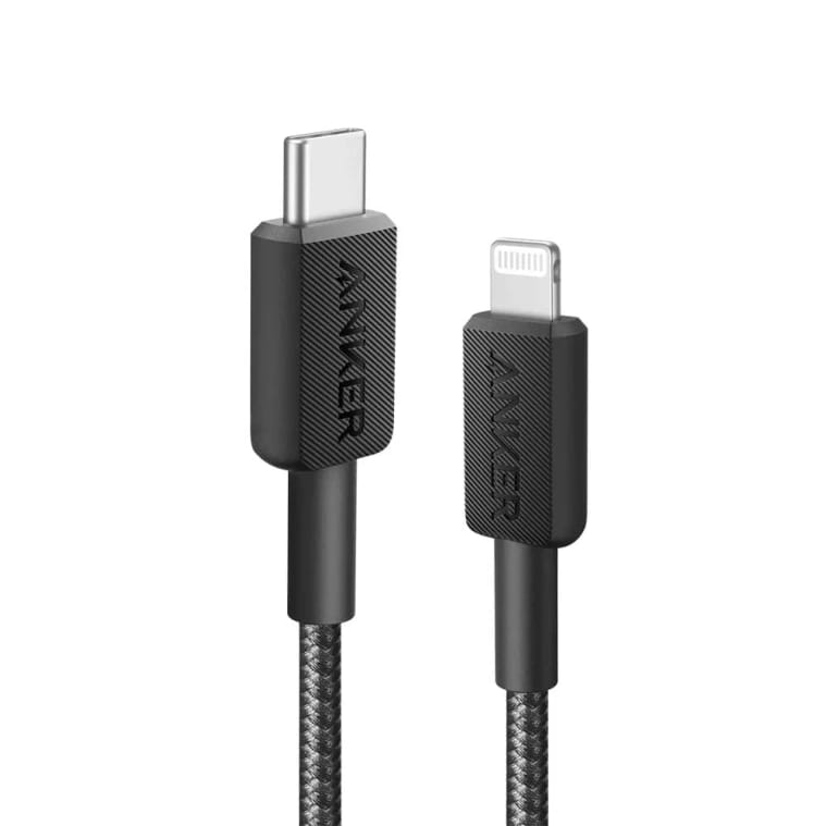 كيبل Anker 322 USB-C إلى Lightning مجدول بطول 3 متر وقوة 60 واط - أسود A81B7H11