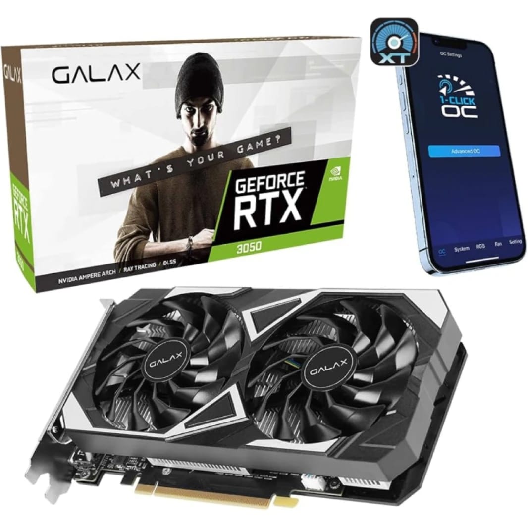 بطاقة رسومات جالاكس RTX3050 EX سعة 6 جيجابايت DDR-6 (منفذ HDMI مزدوج ومنفذ عرض مزدوج)