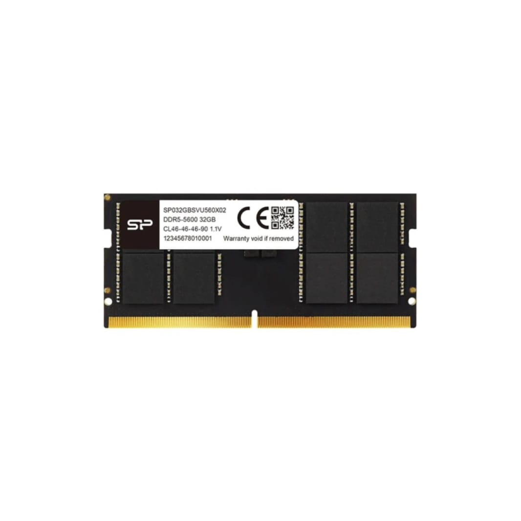 شريحة ذاكرة للابتوب من Silicon Power DDR5 SODIMM بسعة 32 جيجابايت وسرعة 5600 ميجاهرتز، 1.1 فولت CL46