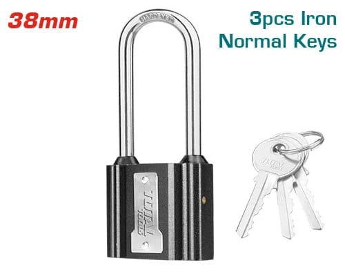 قفل حديد من توتال، ساق طويلة، مقاس 38 مم (TLK31381L) - حماية قوية