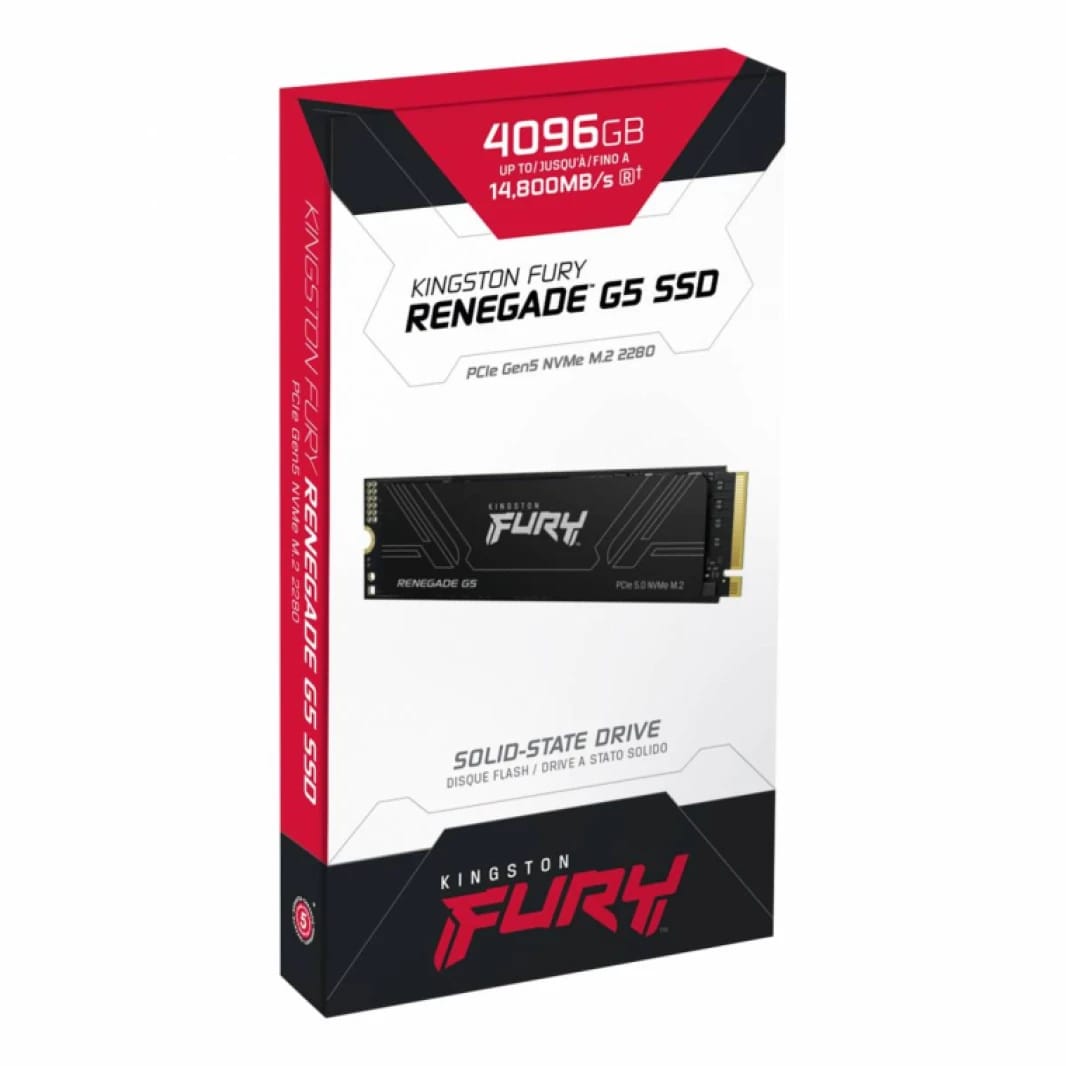 قرص SSD كينغستون فيوري رينيجيد G5 NVMe سعة 4096 جيجابايت | PCIe 5.0 M.2 2280 | سرعة تصل إلى 14,800 ميجابايت/ثانية | SFYR2S/4T0