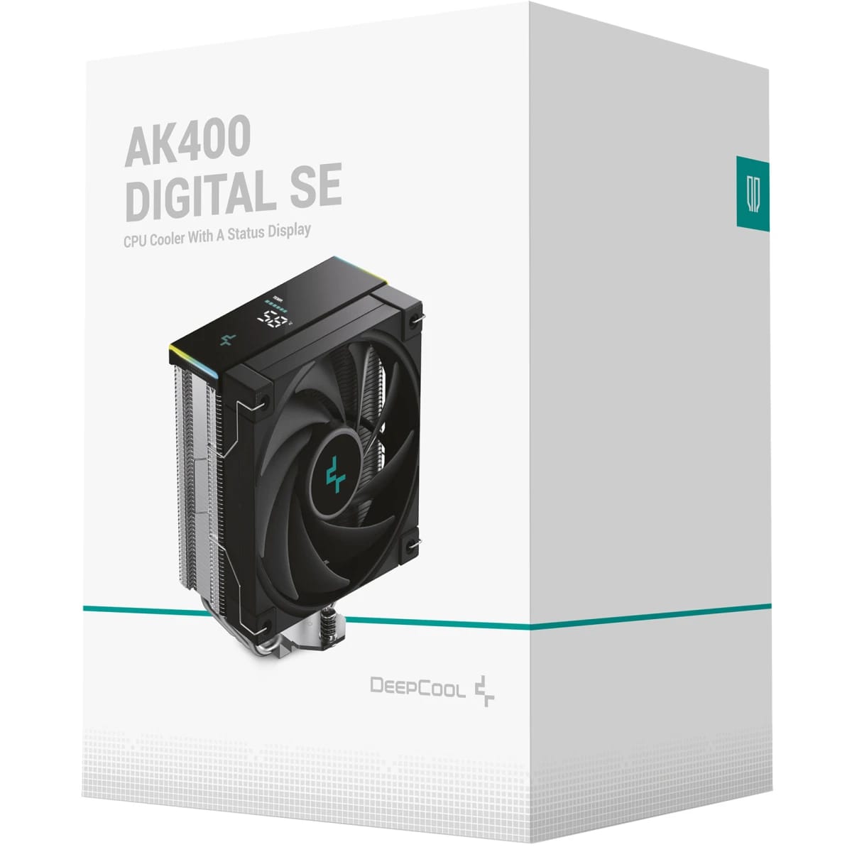DeepCool AK400 Digital SE مبرد هواء للمعالج 1850 RPM PWM 4 أنابيب حرارية مع شريط LED ARGB وشاشة رقمية، أسود