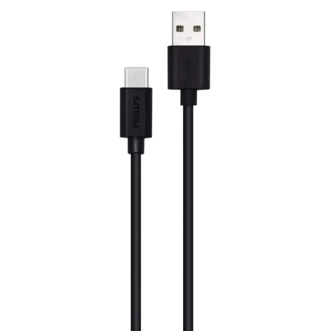 كابل فيليبس USB-A إلى USB-C، بطول 1.2 مم، أسود