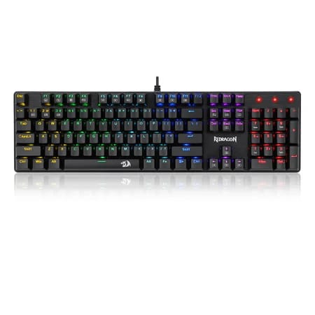 كيبورد الألعاب السلكي Redragon K671 SINDRI ميكانيكي مضاء RGB 104 مفتاح قابل للبرمجة - باللون الأسود
