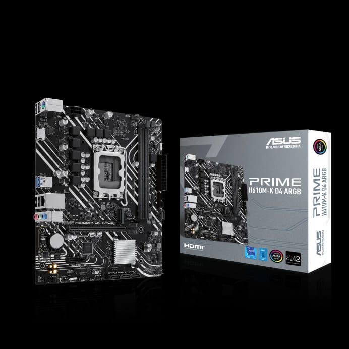 اللوحة الأم ASUS H610M-K ARGB micro-ATX مع DDR4، PCIe 4.0، فتحة M.2