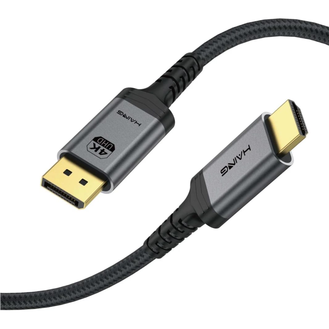 كابل HAING HI-2059-DHC من منفذ العرض إلى HDMI بدقة 4K وطول 5 متر