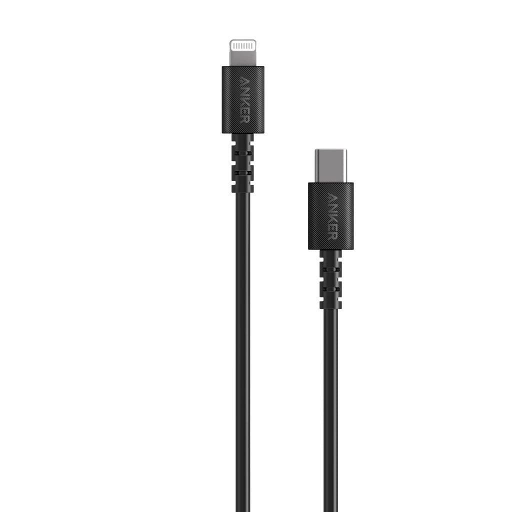 أنكر – كابلات البيانات والمحولات – كابل باورلاين سيليكت من USB-C إلى لايتنينج – 0.9 متر – أسود
